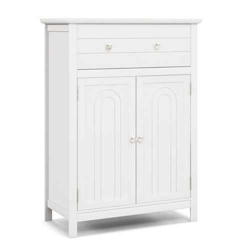Free Standing Bathroom Storage Cabinet with Large Drawer, White
