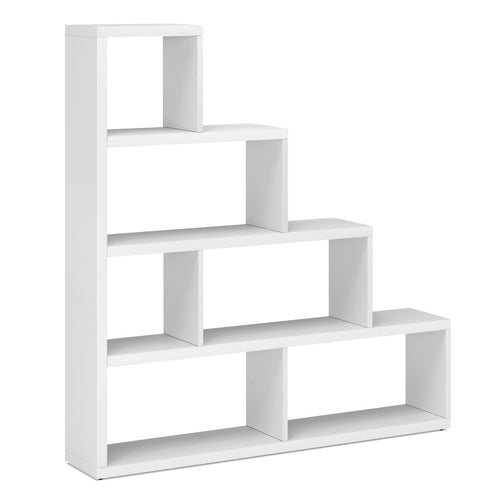 6 Cubes Ladder Shelf Corner Bookshelf Storage Bookcase, White