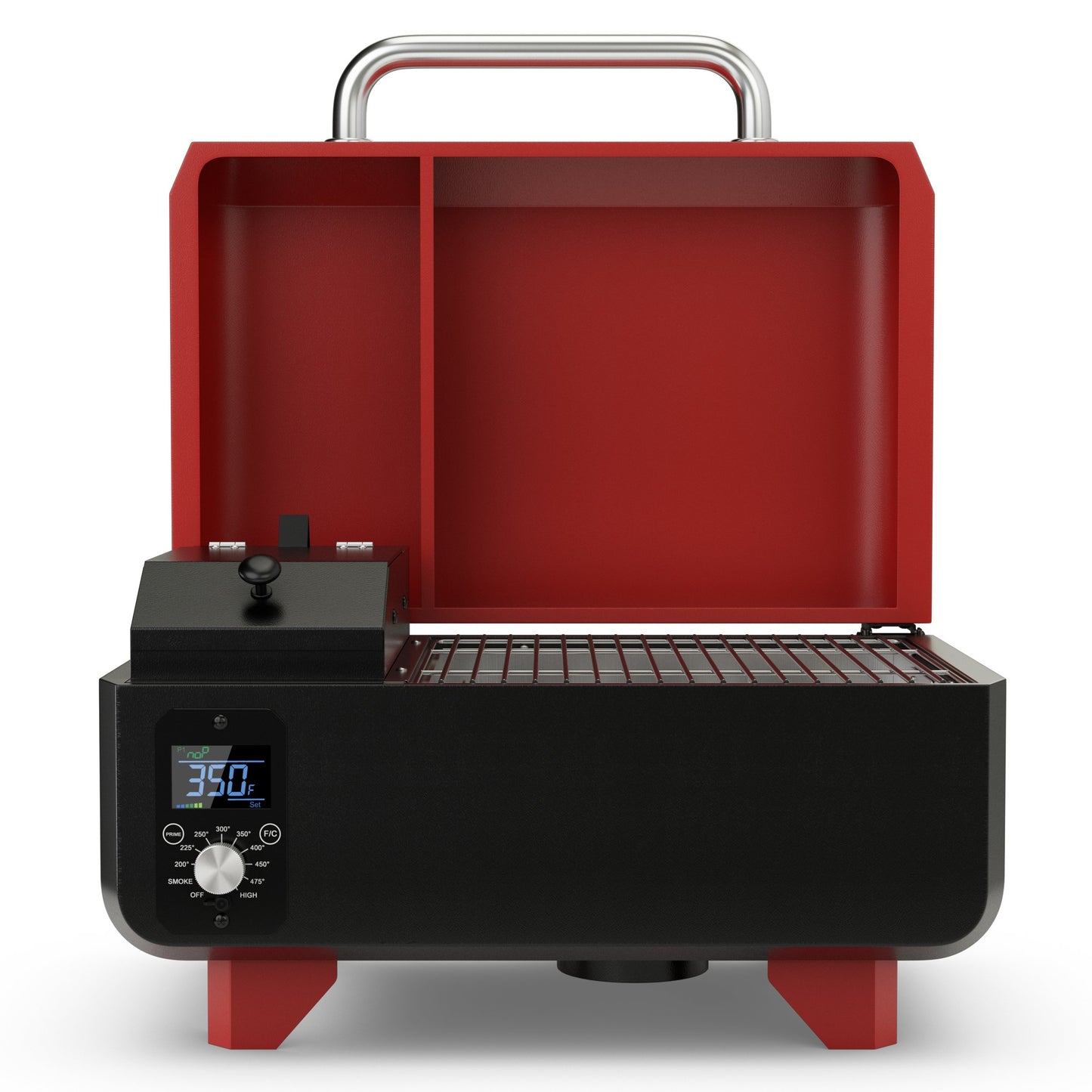 Outdoor Portable Tabletop Pellet Grill and Smoker with Digital Control System for BBQ, Red