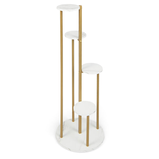 4-Tier 48.5 Inch Metal Plant Stand, White