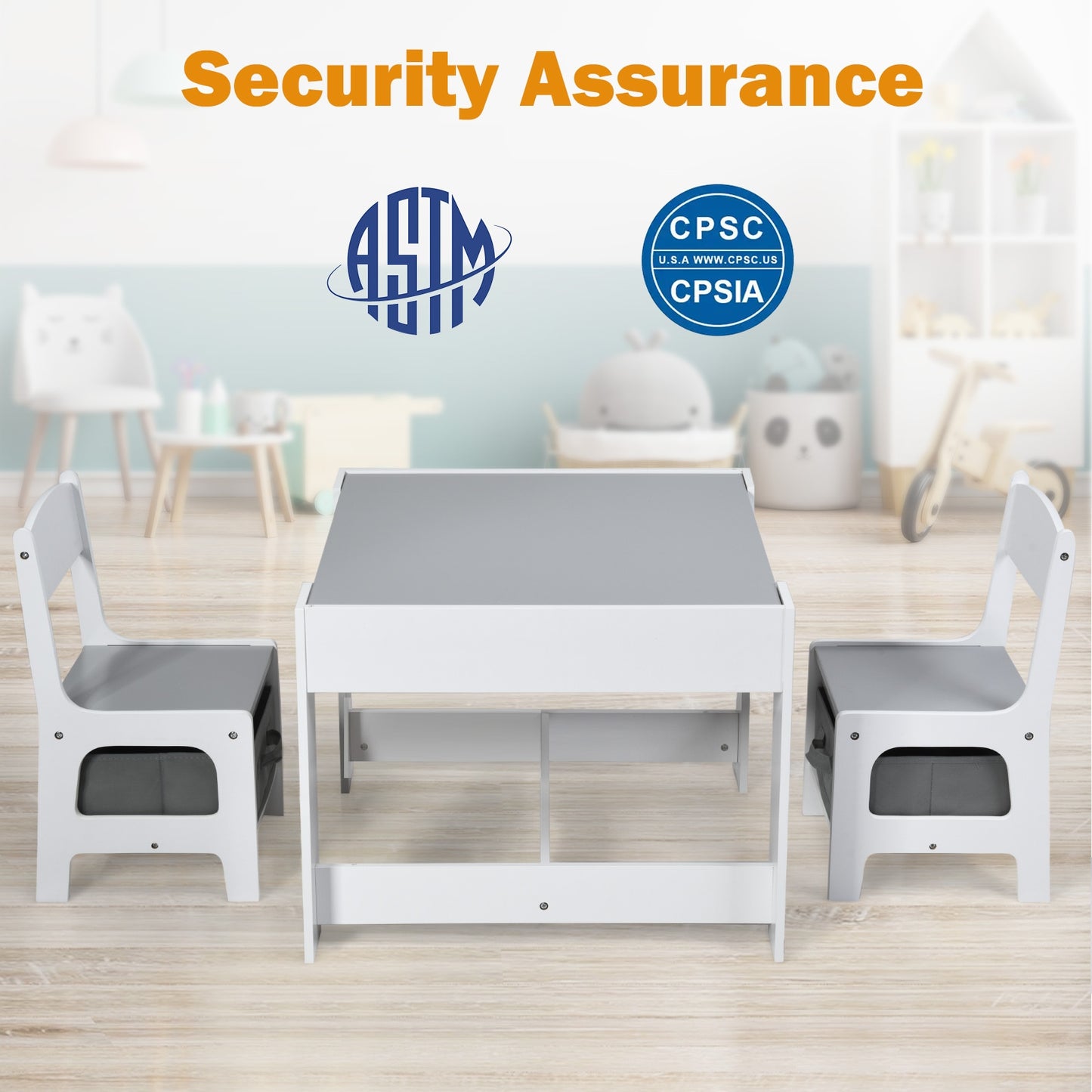 Kids Table Chairs Set With Storage, Blackboard Whiteboard, White Kids Table & Chair Sets at Gallery Canada