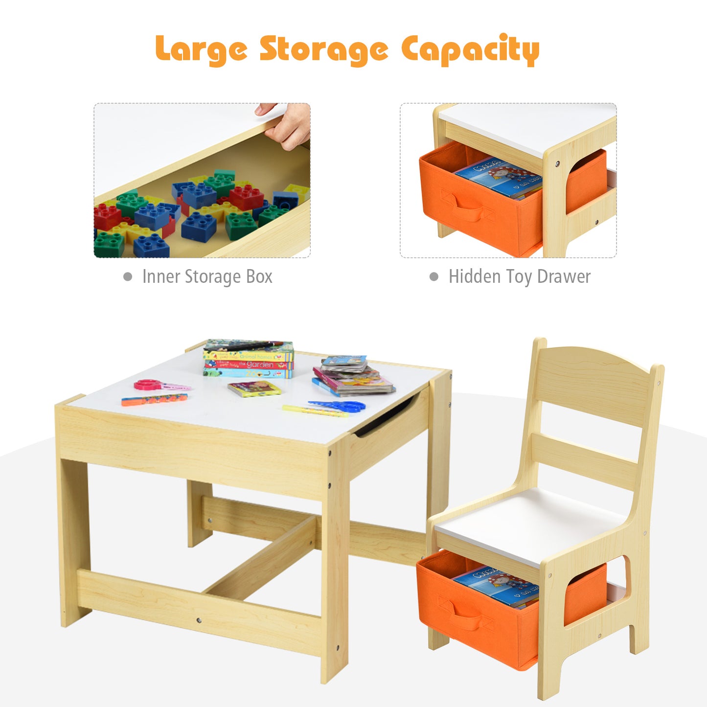 Kids Table Chairs Set, Storage Boxes, Blackboard Whiteboard, Natural Kids Table & Chair Sets at Gallery Canada