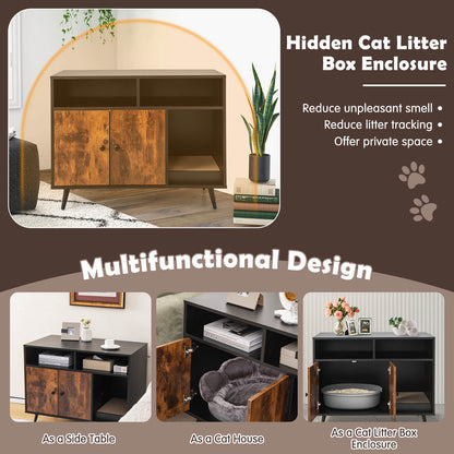 Cat Litter Box Enclosure with Storage Compartments and Pet Scratcher at Gallery Canada