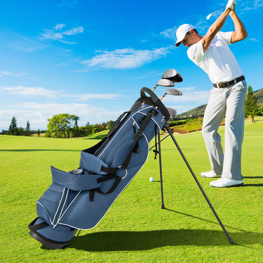 Golf Stand Cart Bag, 4 Way Divider, Blue