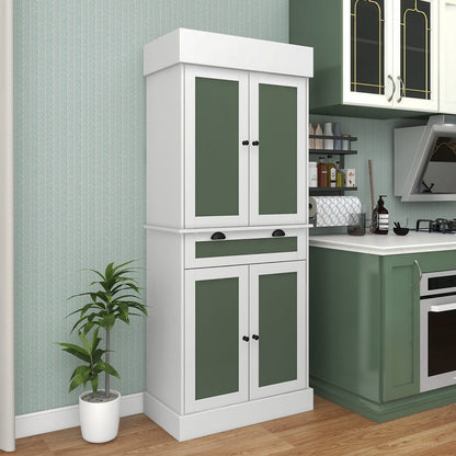 Kitchen Pantry Cabinet with 2-Door Sideboards and Adjustable Shelves, White at Gallery Canada