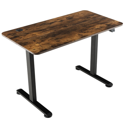 Electric Standing Desk Adjustable Stand up Computer Desk Anti-collision, Rustic Brown