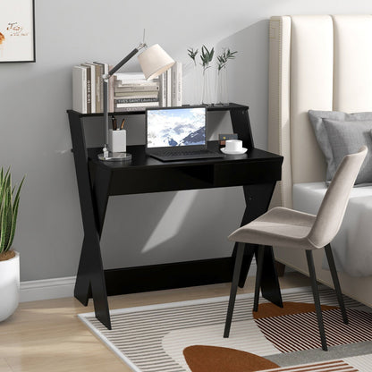 Small Computer Desk with Storage Drawer, Black at Gallery Canada