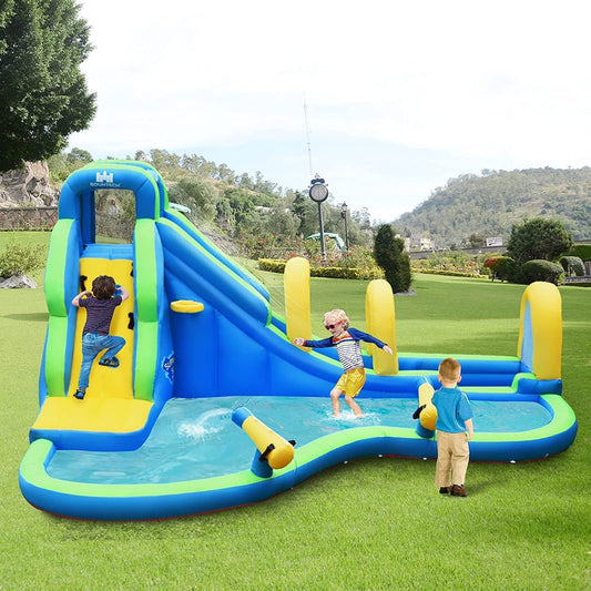 Inflatable Water Bounce, 735W Blower, Blue Bounce House Blue at Gallery Canada