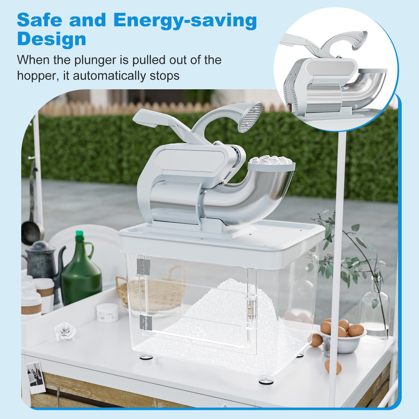 300W Commercial Ice Crusher, Dual Blades, Safety Switch, Gray Ice Crushers & Shavers at Gallery Canada