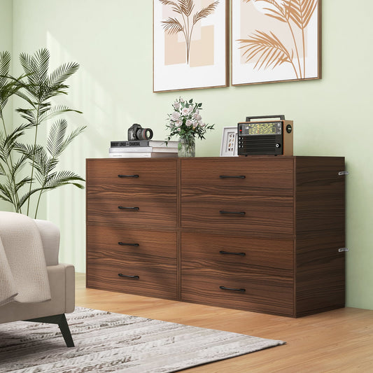 2-Drawer Stackable Horizontal Storage Cabinet, Dark Brown Cabinets & Chests Dark Brown at Gallery Canada