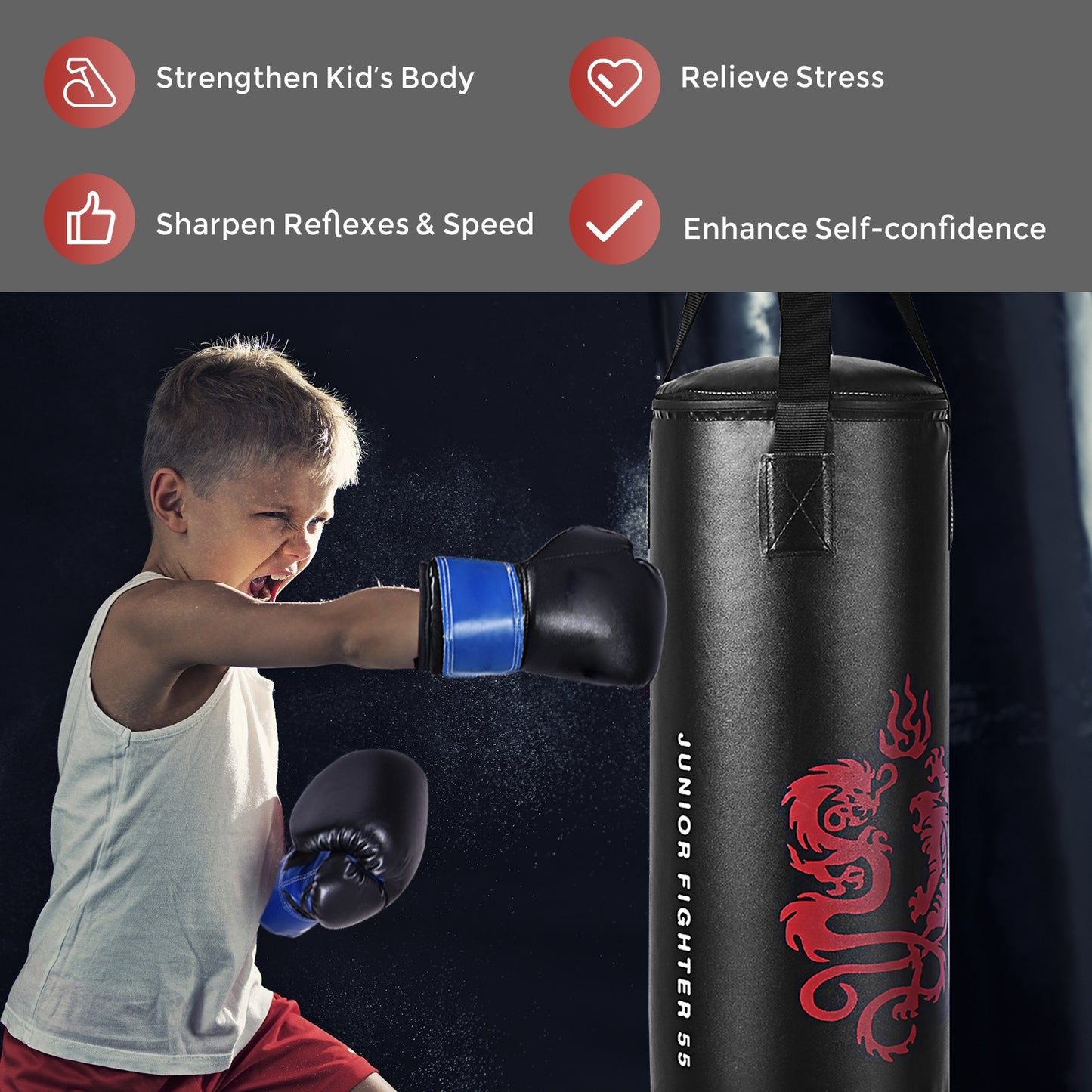 2 Feet Kids Gloves Skipping Rope Boxing Set, Black Boxing & Martial Arts at Gallery Canada