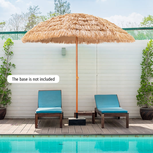 8 Feet Thatched Tiki Umbrella, Natural Outdoor Umbrellas Natural at Gallery Canada