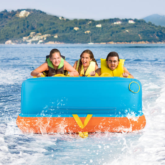 Towable Tube for Boating 3 Riders Water Sport Towables Sofa Pull Tube with Nylon Cover, Blue Water Sports Blue at Gallery Canada