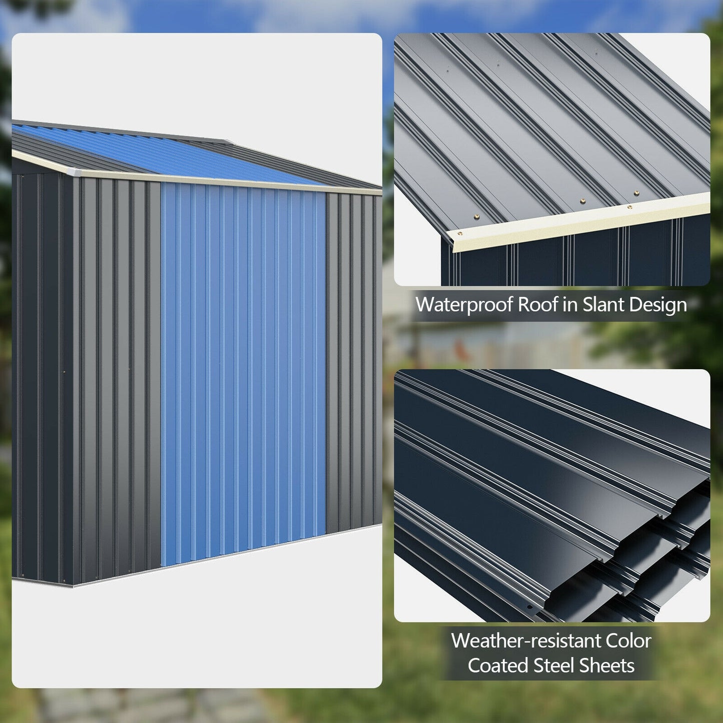 Outdoor Storage Shed Extension Kit, 7 Feet Width, Gray Sheds & Outdoor Storage at Gallery Canada