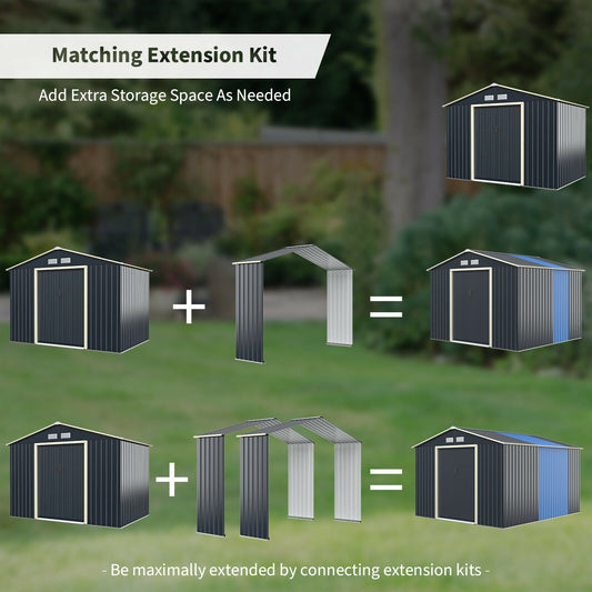 Outdoor Storage Shed Extension Kit, 9.1 Feet, Gray Sheds & Outdoor Storage Gray at Gallery Canada