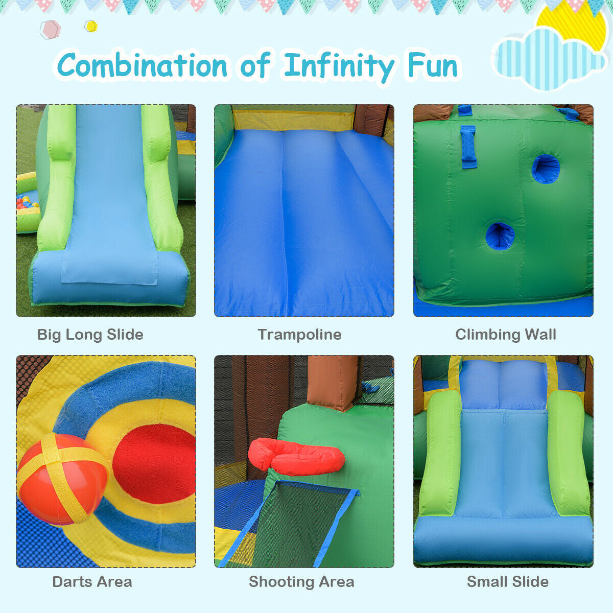 Kids Inflatable Jungle Bounce House Castle, 735W Blower Bounce House at Gallery Canada