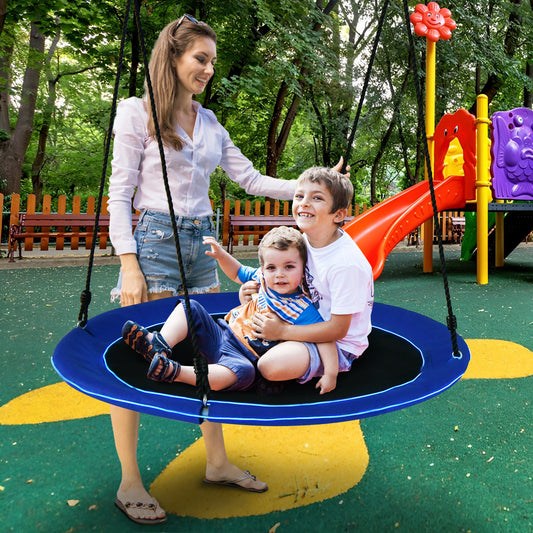 40 Inches Saucer Tree Swing Round With Lights, Navy Swing & Playsets Navy at Gallery Canada