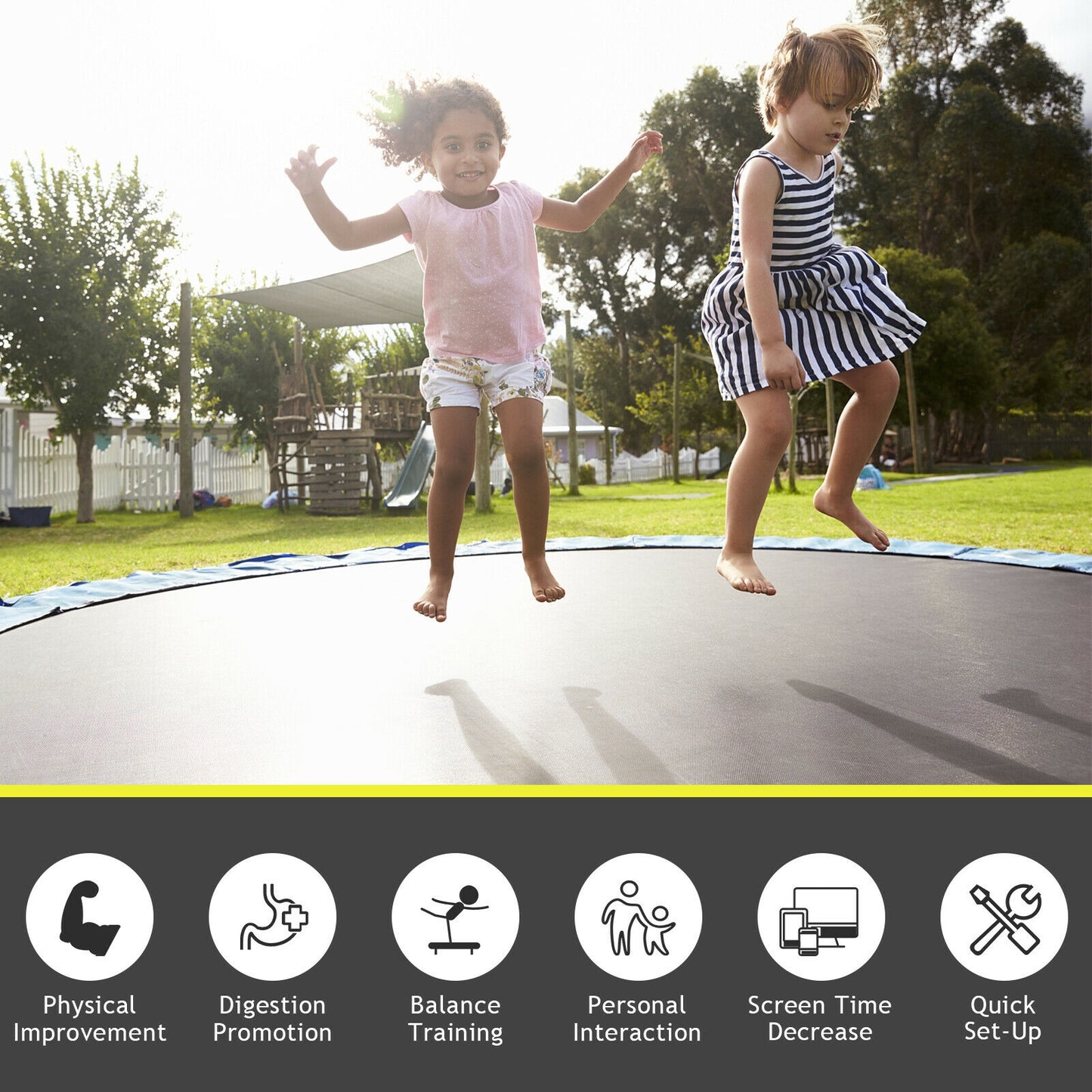 High Elastic PP Jumping Mat, 16 Feet, Black Trampoline Accessories at Gallery Canada