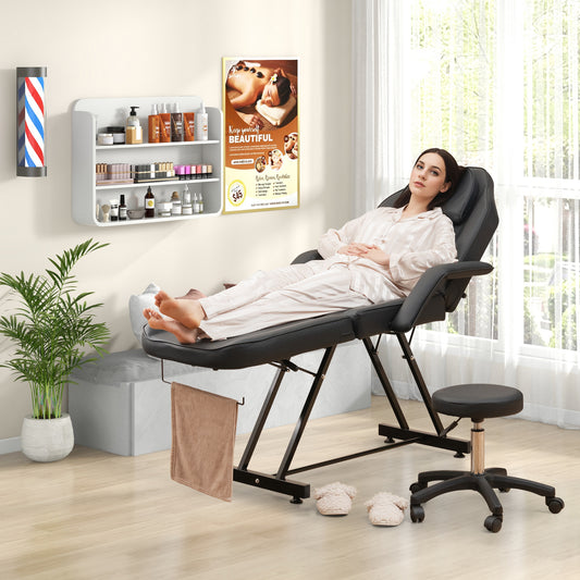 73 Inch Facial Chair Set, Removable Headrest, Detachable Armrests, Black Spa & Salon Black at Gallery Canada