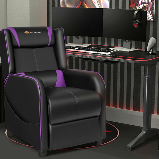 Massage Gaming Recliner Chair, Purple Gaming Chairs Purple at Gallery Canada