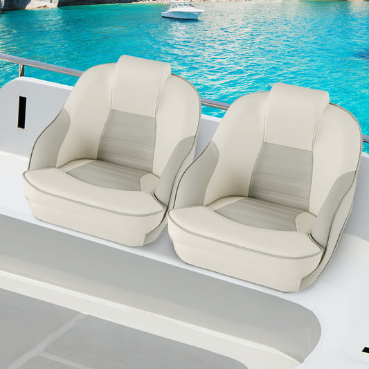 Captain Boat Seat, Waterproof PVC Leather, White Water Sports White at Gallery Canada