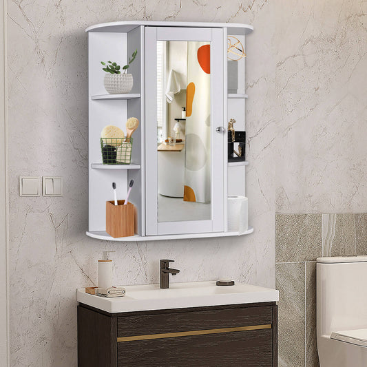 Wall Mount Bathroom Cabinet, Single Door Shelves, White Wall Cabinets White at Gallery Canada