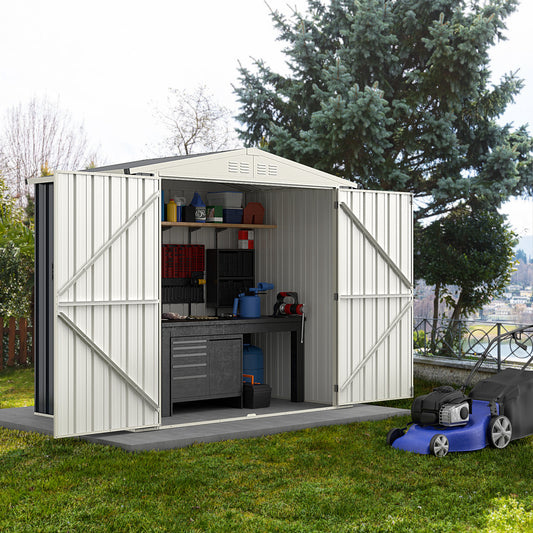 7 x 4 Feet Metal Outdoor Storage Shed, Lockable Door, Gray Sheds & Outdoor Storage Gray at Gallery Canada