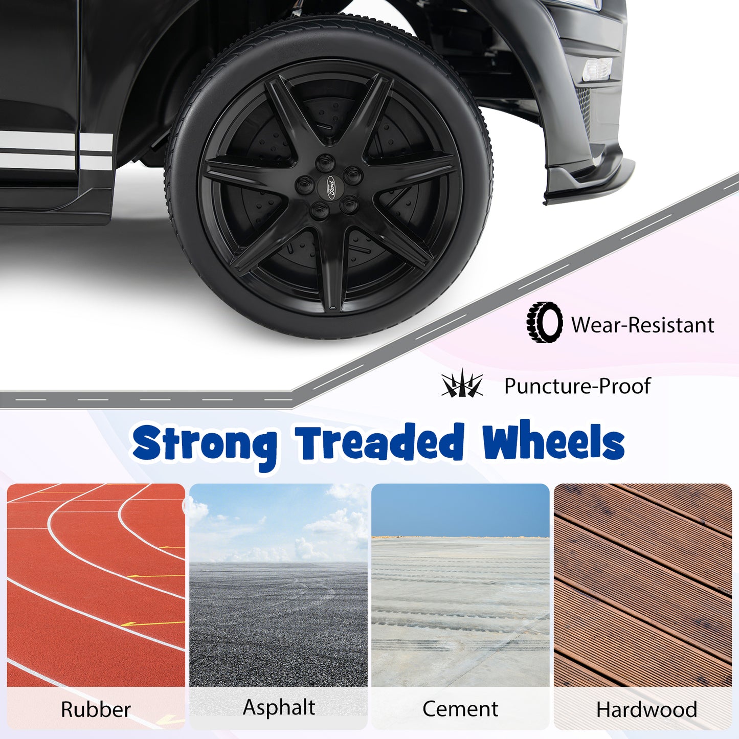 12V Licensed Ford Mustang Shelby GT500 Kids Ride on Car with Remote Control for Kids Aged 3-8, Black Powered Ride On Toys at Gallery Canada