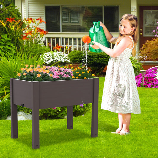 53L Raised Bed Grow Box, Self-Watering Planter, Water Level Monitor, Coffee Raised Garden Beds Coffee at Gallery Canada