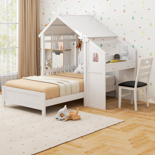 Twin House Bed With 2 Drawers, Windmill, White Simple Bed Frame White at Gallery Canada