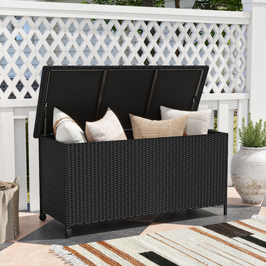 85 Gallon Storage Container, Waterproof Liner, Universal Wheels, Black Sheds & Outdoor Storage Black at Gallery Canada