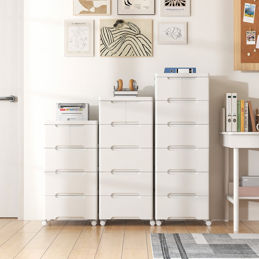 Rolling Storage Cabinet with Universal Wheels and 5/6/7 Drawers-5 Drawers, White Dressers & Chests White at Gallery Canada