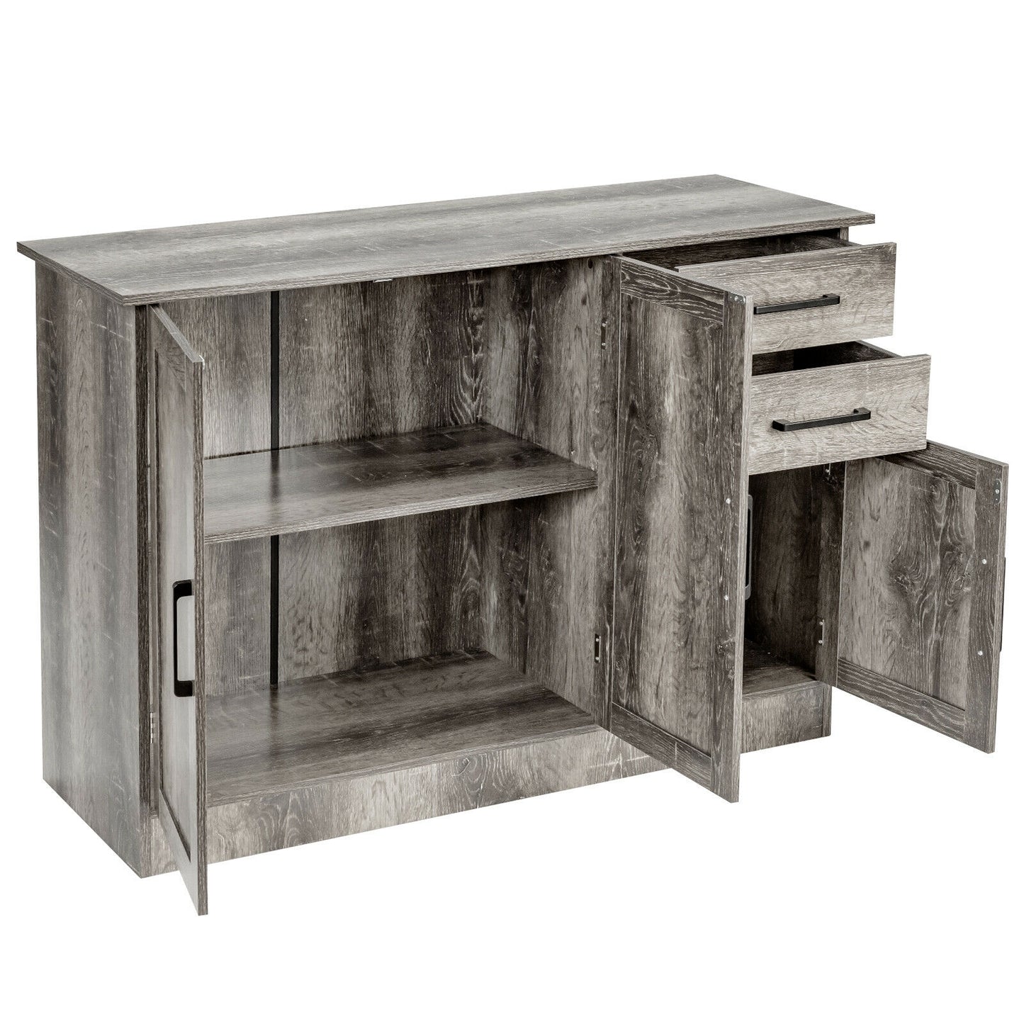 Buffet Storage Cabinet Kitchen Sideboard with 2 Drawers, Gray Sideboards Cabinets & Buffets at Gallery Canada