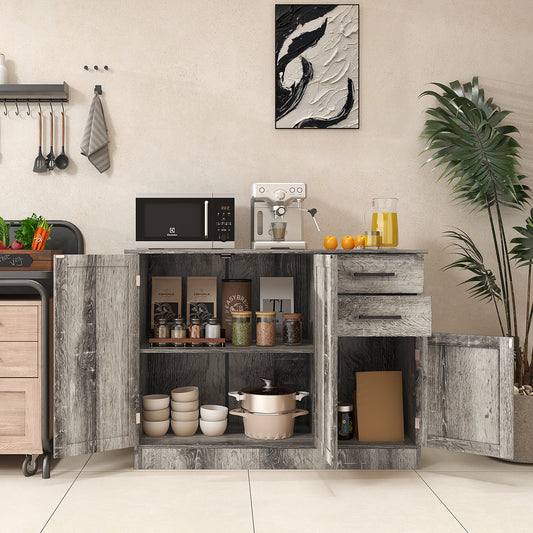 Buffet Storage Cabinet Kitchen Sideboard with 2 Drawers, Gray Sideboards Cabinets & Buffets Gray at Gallery Canada