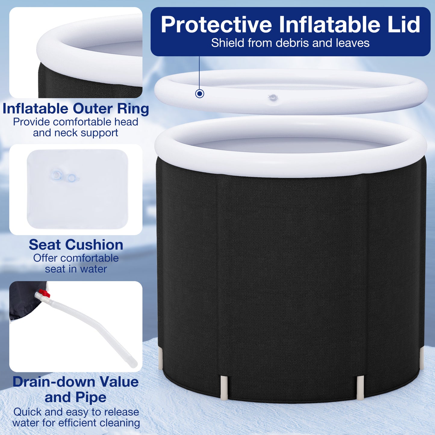 66 Gal Outdoor Ice Plunge Tub With Lid Ice Plunge Tub at Gallery Canada