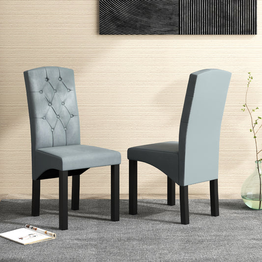 Modern Dining Chair, High Backrest, High-Density Sponge Cushion, Dark Gray Dining Chairs Dark Gray at Gallery Canada