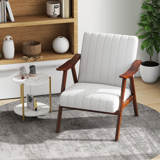 Modern Accent Chair, Leisure Armchair With Felt Pads, Beige Accent Chairs Beige at Gallery Canada