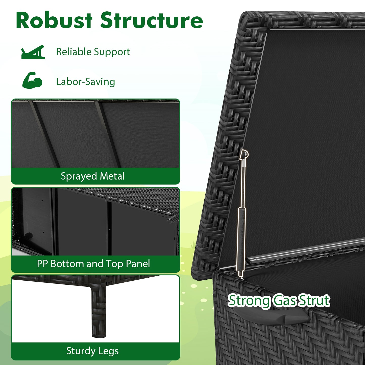 85 Gallon Outdoor Storage Box with Removable Liner and Universal Wheels, Black Outdoor Storage & Garages at Gallery Canada