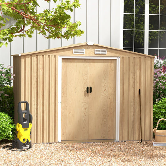 Weather Resistant Galvanized Steel Shed, Tilted Roof, Natural Sheds & Outdoor Storage Natural at Gallery Canada
