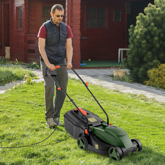 13 Inch Electric Corded Lawn Mower, 10 AMP, Collection Box, Blue Green Garden Tools Blue & Green at Gallery Canada