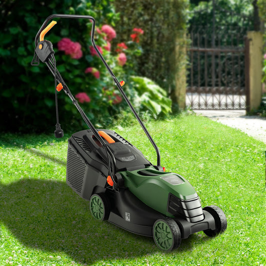 12-Amp 13.5 Inch Adjustable Electric Corded Lawn Mower, Green Lawn Care Tools Green at Gallery Canada
