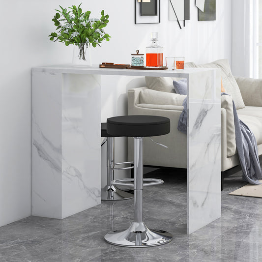 Round Bar Stool, Adjustable Swivel Pub Chair, Black Bar Stools Black at Gallery Canada