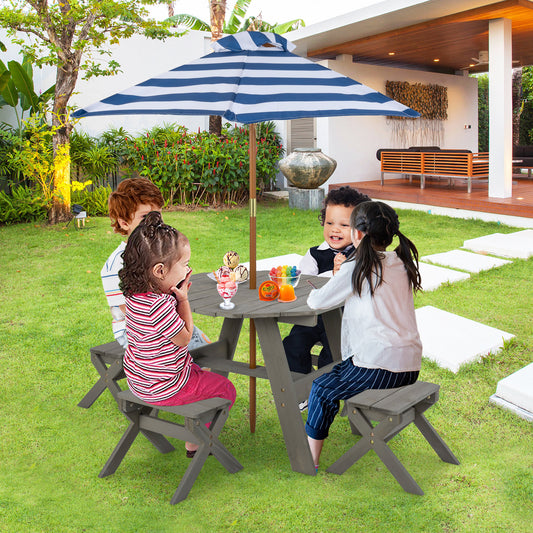 Kids Wooden Table Set, For Children Aged 3+ Years, Gray Kids Table & Chair Sets Gray at Gallery Canada