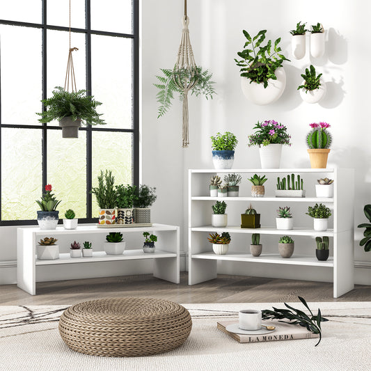 31-Inch Stackable Multi-Shape Shoe Rack, 3 Pieces, White