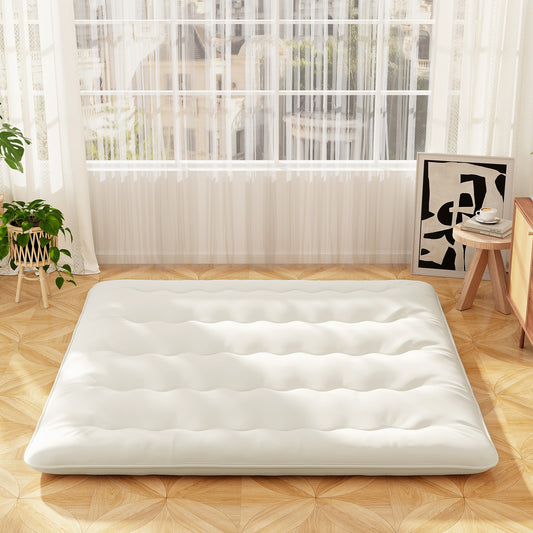 King Size Futon Mattress, Washable Cover, Floor Sleeping Pad, Beige Mattresses Beige at Gallery Canada