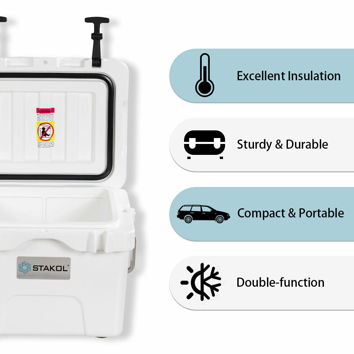 16 Quart Portable Insulated Ice Cooler, 24-Can Capacity, White Wine & Beverage Coolers at Gallery Canada