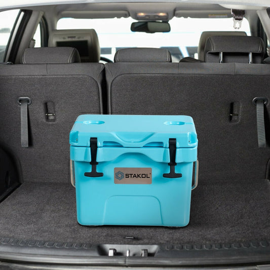 16 Quart Portable Insulated Ice Cooler, 24-Can Capacity, Blue