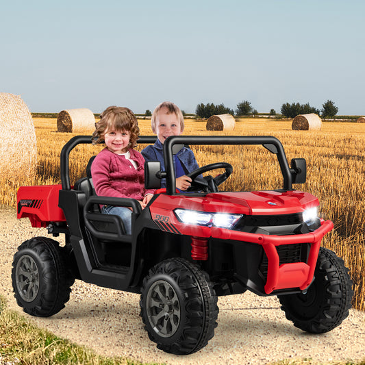 24V Ride On Kids Car, Dump Bed, Remote Control, Red Powered Ride On Toys Red at Gallery Canada