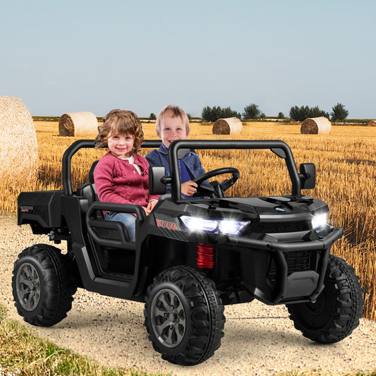 24V Kids Ride On Car With Dump Bed, Remote Control, Black Powered Ride On Toys Black at Gallery Canada