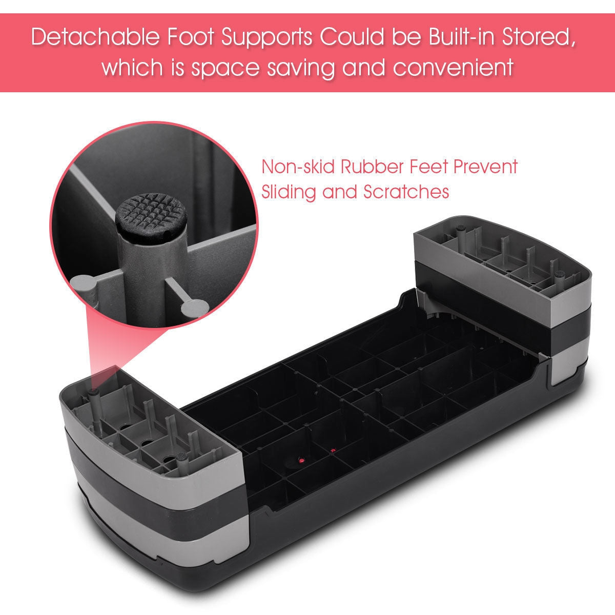 32 Inch Adjustable Fitness Aerobic Step with Riser, Gray Sport Equipments at Gallery Canada